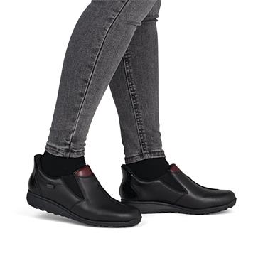 Rieker Tex Slip On Comfort Shoe - Black wine